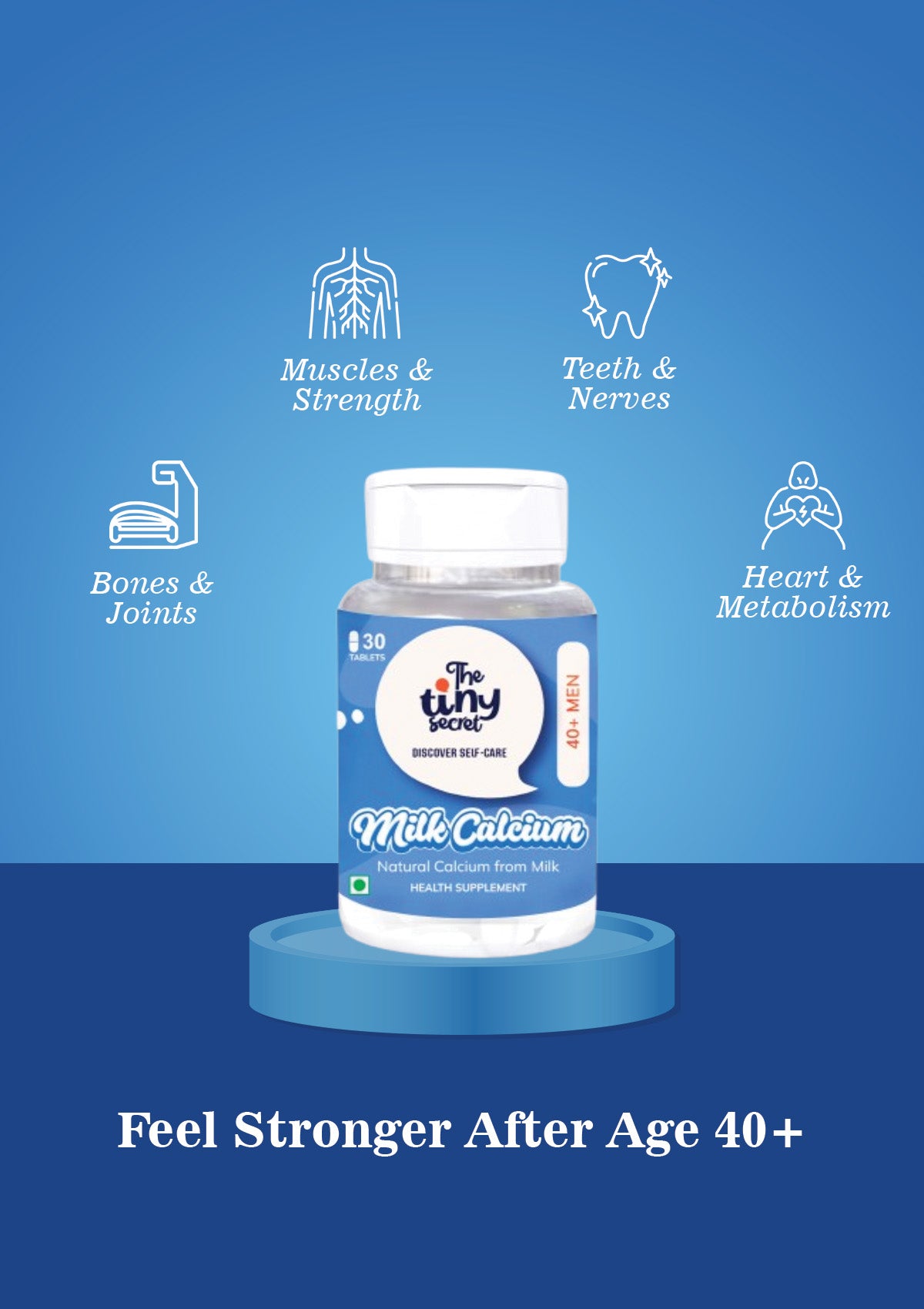 TTS Milk Calcium 40+ Men | Natural Milk Calcium | Bone, Muscle & Joint Support